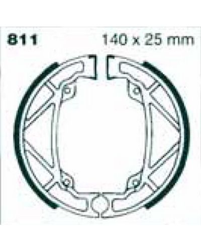 Machoires Frein Moto EBC Jeu de machoires rainurées EBC-811G Machoires Frein Moto EBC Jeu de machoires rainurées EBC-811G