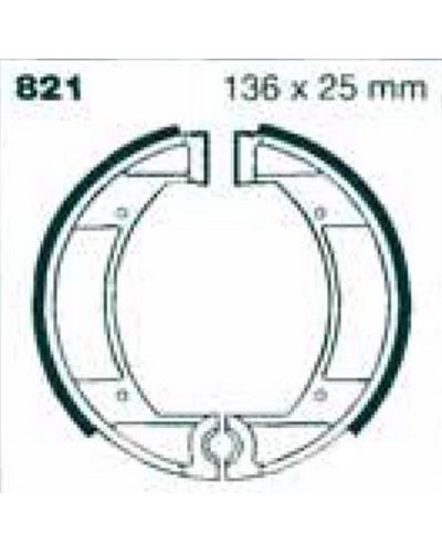 Machoires Frein Moto EBC Jeu de machoires rainurées EBC-821G