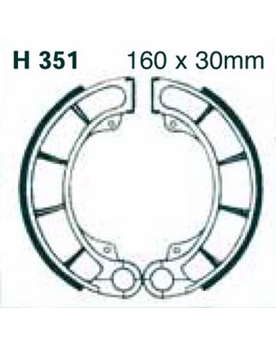 Machoires Frein Moto EBC Jeu de machoires rainurées EBC-H351G