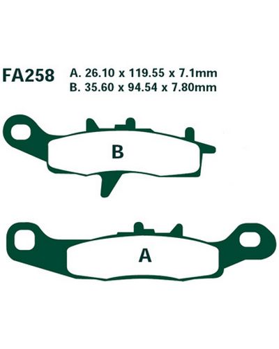 Plaquettes Freins EBC Plaquette EBC-FA258TT