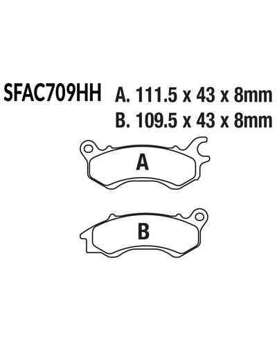 Plaquettes Freins EBC Plaquette EBC-SFA709HH