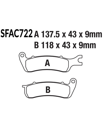Plaquettes Freins EBC Plaquette EBC-SFA722 Carbon