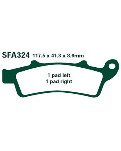 Plaquettes Freins EBC Réf. remplacée par la SFA324