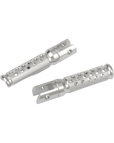 Repose Pieds Moto EMGO FOOTPEGS SLASH-CUT SILVER