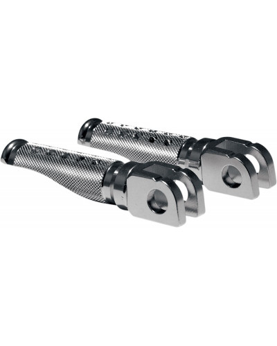Repose Pieds Moto EMGO FOOTPEGS SLASH-CUT SILVER