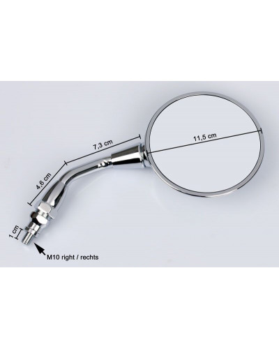 Rétroviseur Moto Spécifique EMGO MIRROR CHROME RIGHT EC STEM