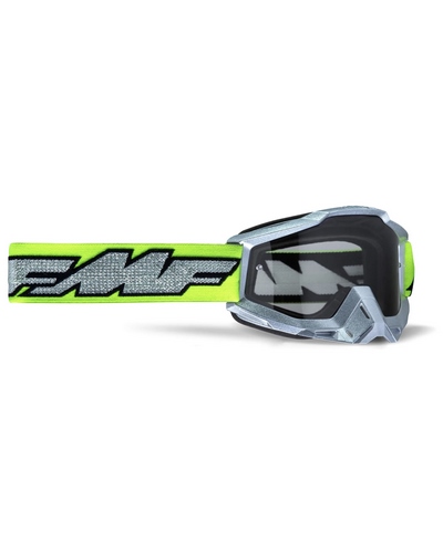 Masque Moto Cross FMF Powerbomb Rocket gris clair ecran transparent