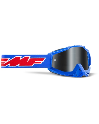 Masque Moto Cross FMF Powerbomb Sand Rocket blue ecran fumé