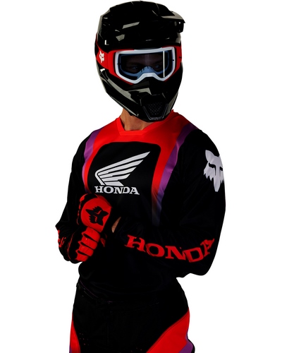 Maillot Moto Cross FOX 180 Honda noir-rouge