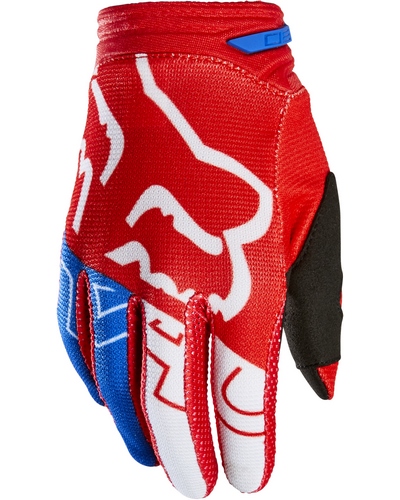 Gants Moto Cross FOX 180 Skew enfant bleu-rouge