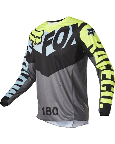 Maillot Moto Cross FOX 180 Trice bleu claire-jaune fluo