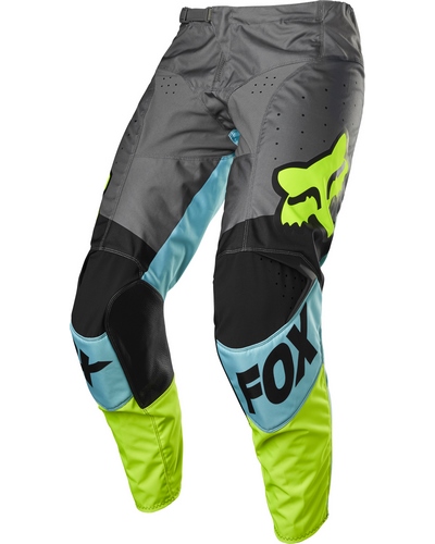 Pantalon Moto Cross FOX 180 Trice bleu claire-jaune fluo