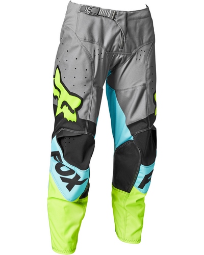 Pantalon Moto Cross FOX 180 Trice enfant bleu claire-jaune fluo