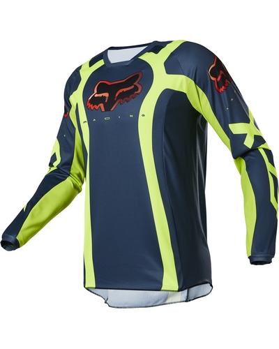 Maillot Moto Cross FOX 180 Venz bleu-jaune fluo