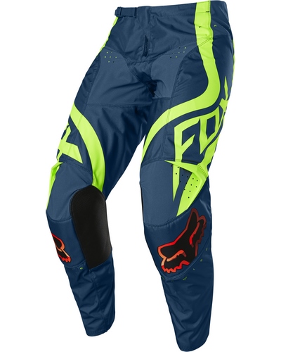 Pantalon Moto Cross FOX 180 Venz bleu-jaune fluo