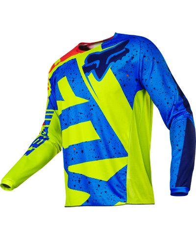 Maillot Moto Cross FOX Fox 180 Nirv jaune-bleu