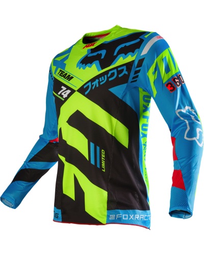 Maillot Moto Cross FOX Fox 360 Divizion bleu-jaune bleu-jaune