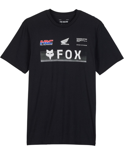T-Shirt Moto FOX Fox HONDA Prem noir
