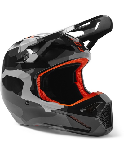 Casque Moto Cross Fox V1 Bnkr - Livraison Offerte 