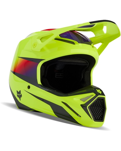 Casque Moto Cross FOX V1 Flora jaune