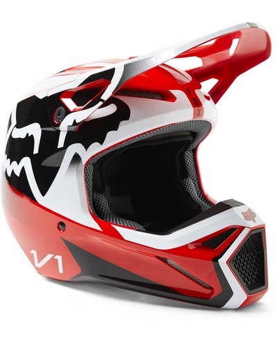 Casque Moto Cross FOX V1 Leed rouge