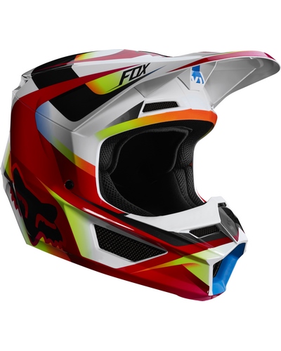 Casque Moto Cross FOX V1 Motif youth rouge-blanc