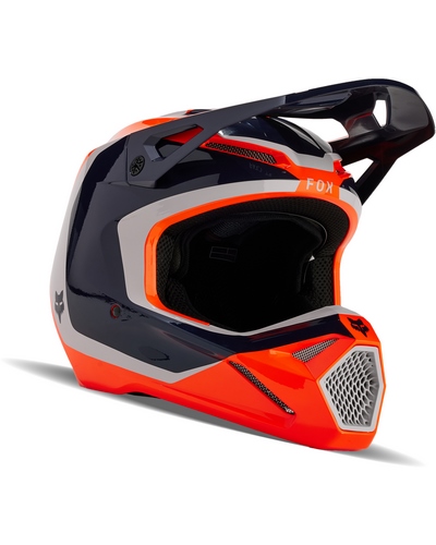 Casque Moto Cross FOX V1 Nitro kid bleu-orange