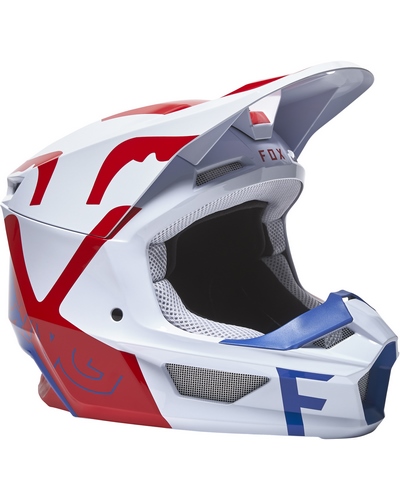 FOX  V1 Skew blanc-rouge