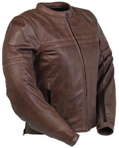 Blouson Cuir Moto FURYGAN cuir Jade Lady marron