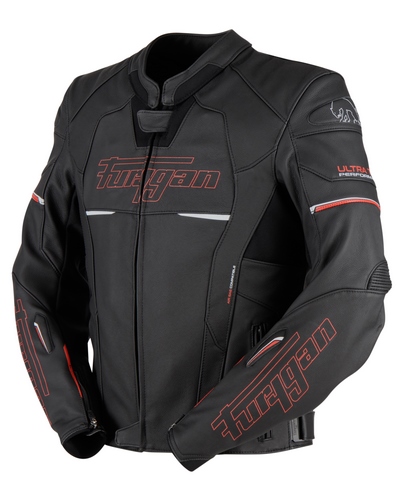 Blouson Cuir Moto FURYGAN cuir Nitros noir-rouge