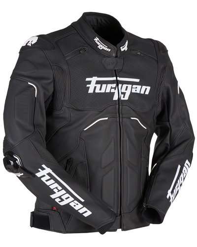 Blouson Cuir Moto FURYGAN cuir Raptor Evo2 noir-blanc