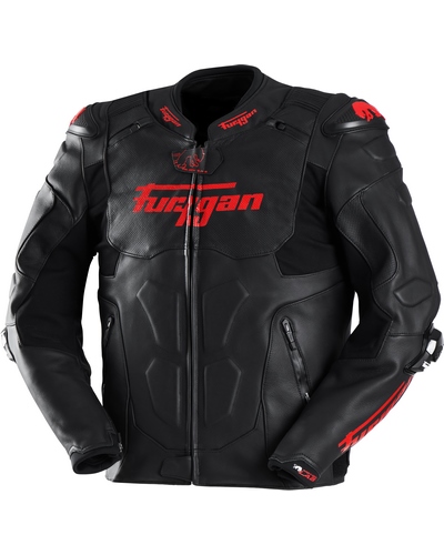 Blouson Cuir Moto FURYGAN cuir Raptor Evo3 noir-rouge