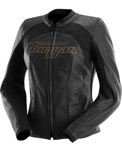 Blouson Cuir Moto FURYGAN cuir Romy lady noir-or