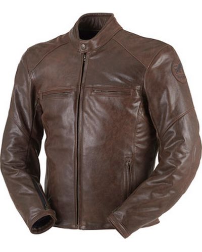 Blouson Cuir Moto FURYGAN Cuir Vince Corsaire café