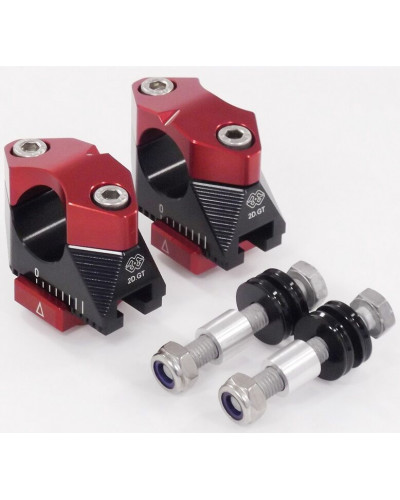 Guidon Moto GILLES TOOLING RISERS 2DGT BK/RD Guidon Moto GILLES TOOLING RISERS 2DGT BK/RD