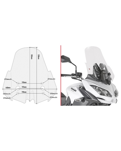 Bulle Spécifique GIVI Kawasaki Versys 650 2015-19