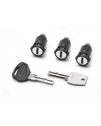 Pièces Détachées Top Case Moto GIVI Kit 3 barillets + clefs sécurité pour OBKEV/OBKEVS