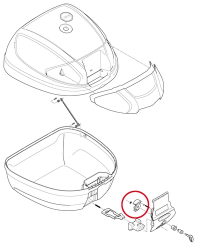 Pièces Détachées Top Case Moto GIVI Loquet barillet