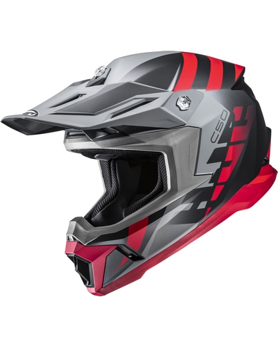 Casque Moto Cross HJC C-50 Mirage gris-rouge