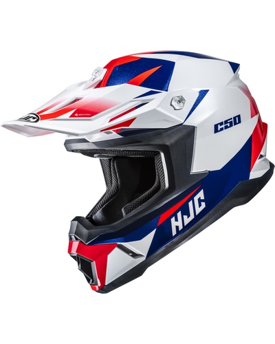 Casque Moto Cross HJC C-50 Slide bleu-rouge