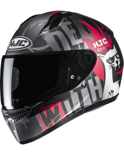 Casque Integral Moto HJC C10 Fop gris-rouge Casque Integral Moto HJC C10 Fop gris-rouge