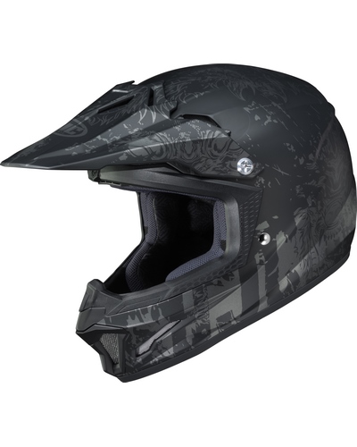 Casque Moto Cross HJC CL-XY II kid Creeper noir mat