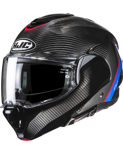 Casque Modulable Moto HJC F-100 Carbon Stan noir-bleu Casque Modulable Moto HJC F-100 Carbon Stan noir-bleu