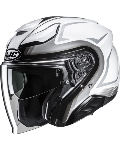 Casque Jet Moto HJC F-31 Bask blanc-gris Casque Jet Moto HJC F-31 Bask blanc-gris