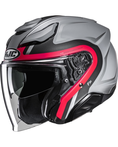 Casque Jet Moto HJC F-31 Bask gris-rouge Casque Jet Moto HJC F-31 Bask gris-rouge