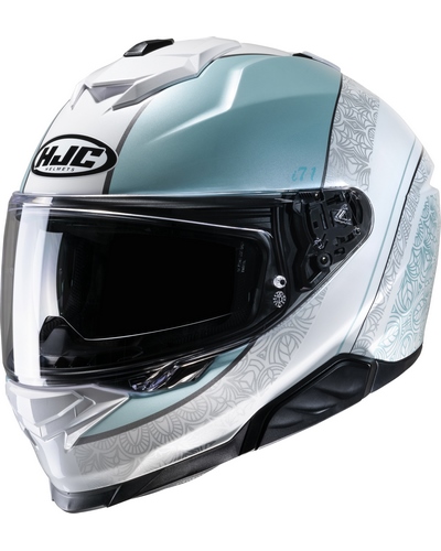 Casque Intégral Moto HJC I-71 Sera lady blanc-bleu