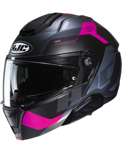 Casque Modulable Moto HJC I-91 Carst noir-rose Casque Modulable Moto HJC I-91 Carst noir-rose