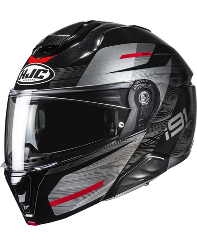 Casque Modulable Moto HJC I-91 Dusk gris-rouge