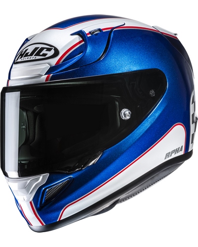 Casque Integral Moto HJC RPHA-12 Respon blanc-bleu