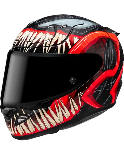 Casque Intégral Moto HJC RPHA-12 Venom3 Marvel noir-rouge